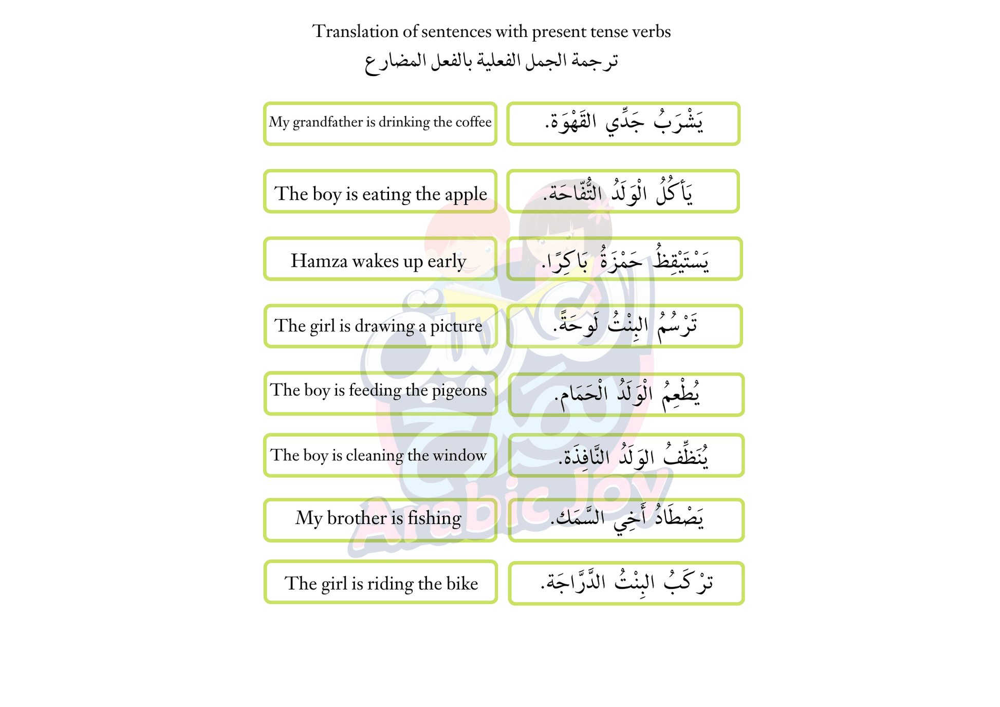 I Can Make a Sentence - Arabic sentence building activity DIGITAL Printable PDF - تنزيل رقمي نشاط بطاقات أنا أركب جملة - Arabic Joy