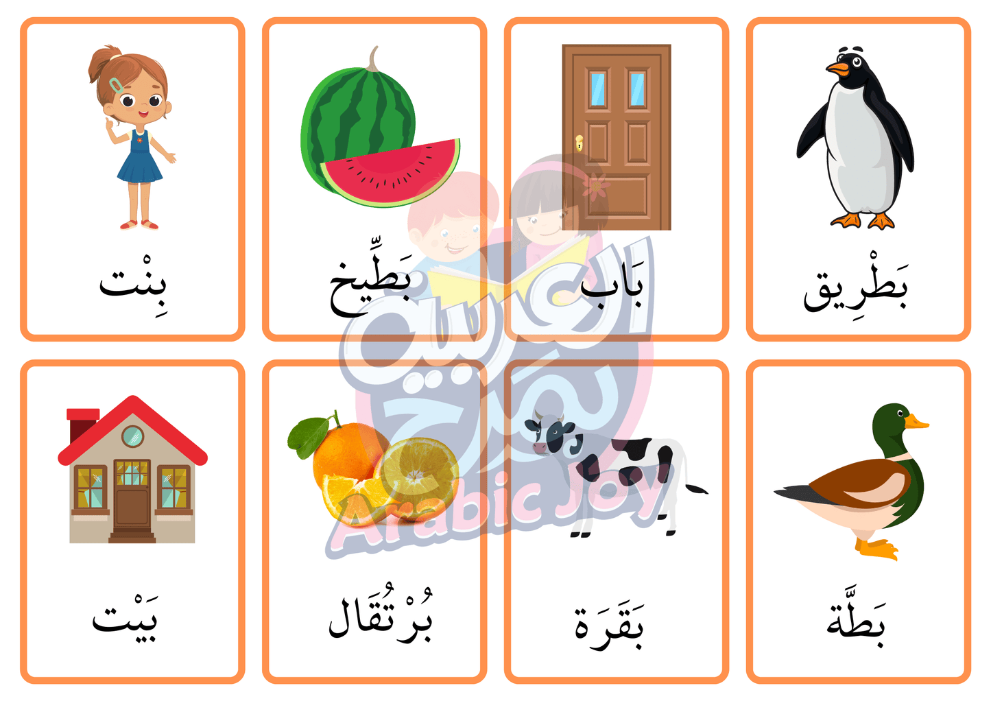 Montessori Inspired 3 Part Vocabulary Nomenclature Arabic Flashcards - Digital Printable - بطاقات التسمية مونتيسوري كلمات وصور -تنزيل رقمي - Arabic Joy