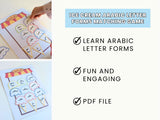 Ice Cream Arabic Letter Forms Matching - Digital PDF Download - مطابقة أشكال الحروف العربية - لعبة الآيس كريم