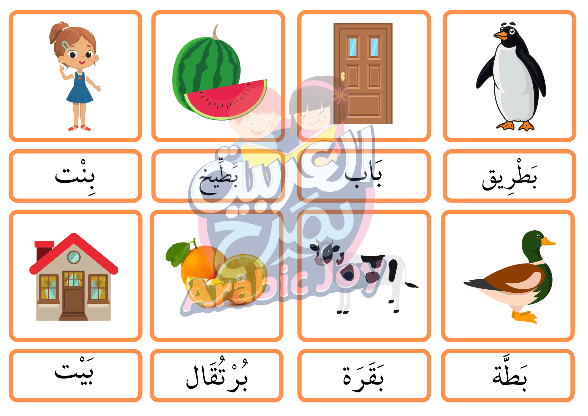 Montessori Inspired 3 Part Vocabulary Nomenclature Arabic Flashcards - Digital Printable - بطاقات التسمية مونتيسوري كلمات وصور -تنزيل رقمي - Arabic Joy
